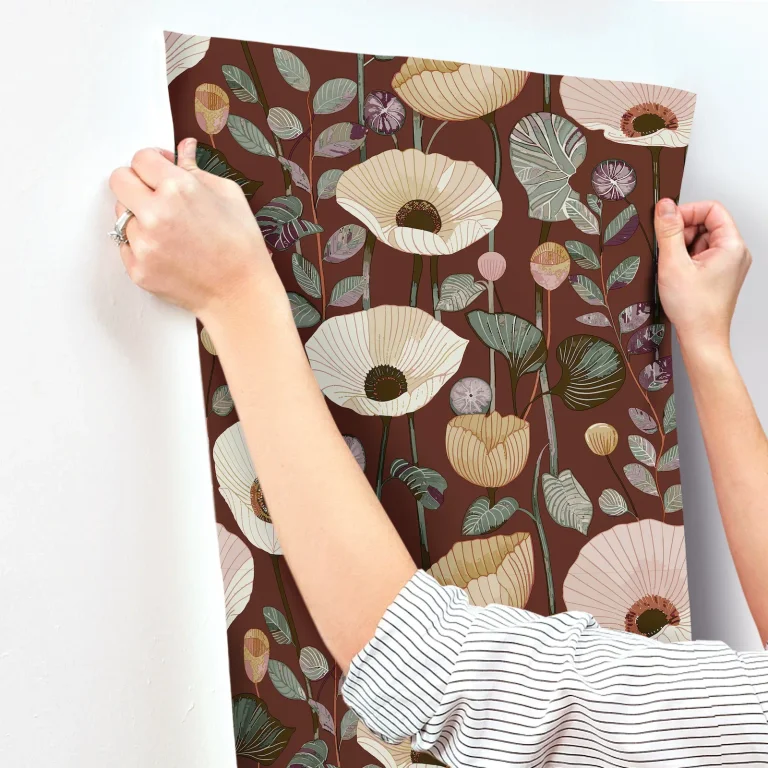 Mindra Floral Trail Wallpaper - Maroon — Ảnh 7
