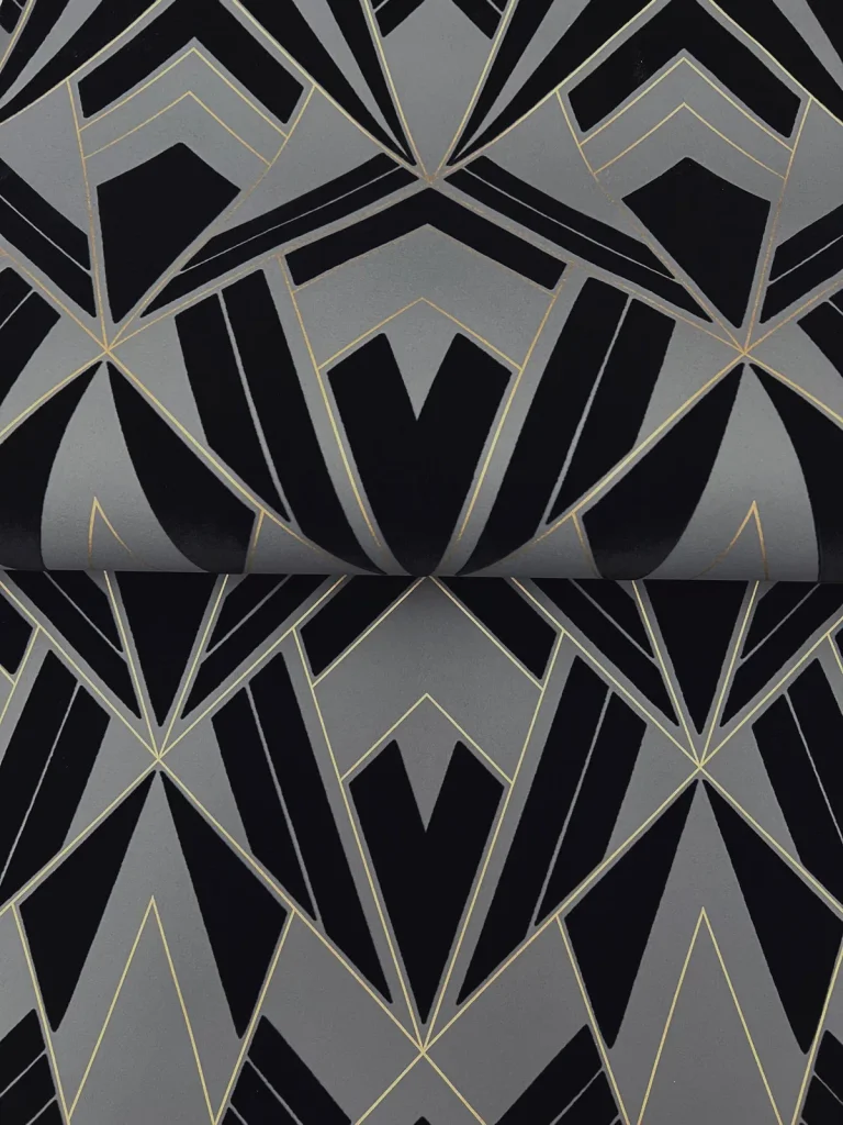 Allenby Flocked Wallpaper - Black — Ảnh 3