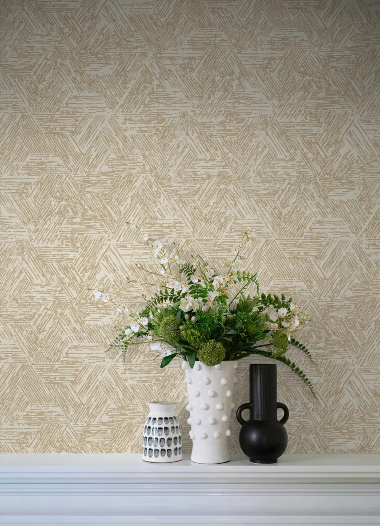 Retreat Quilted Geometric Wallpaper - Brown — Ảnh 5