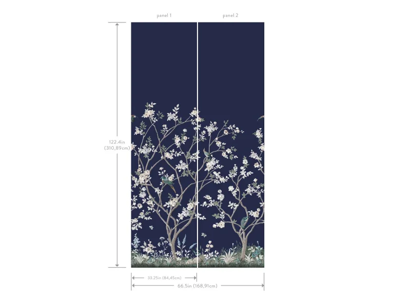 Ronald Redding Lingering Garden Wall Mural - Navy — Ảnh 2