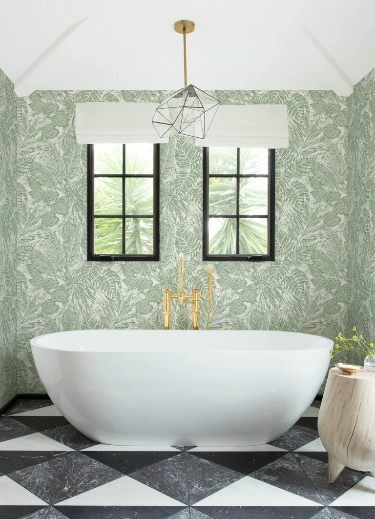 Brentwood Palm Leaves Wallpaper - Green — Ảnh 5