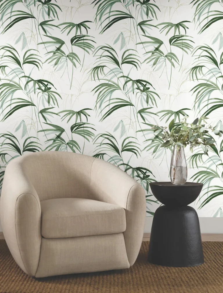 Candice Olson Inky Palms Peel and Stick Wallpaper - Green — Image 6