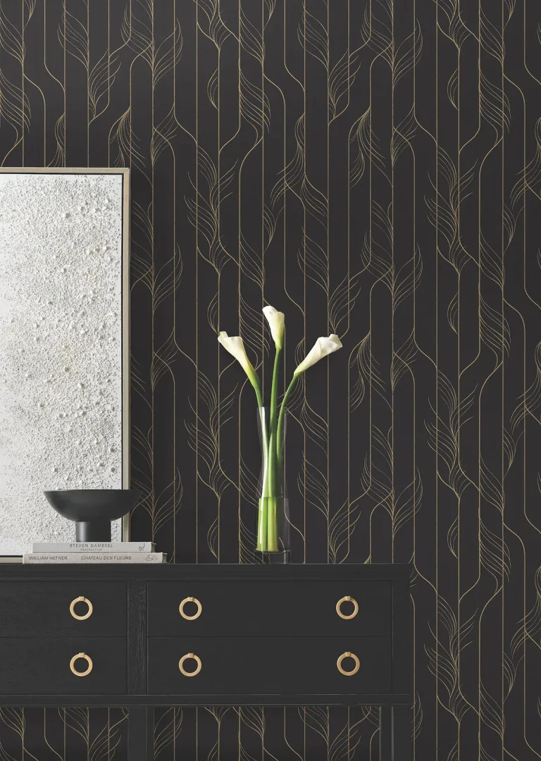 Candice Olson Elemental Thread Wallpaper - Black & Gold — Image 4