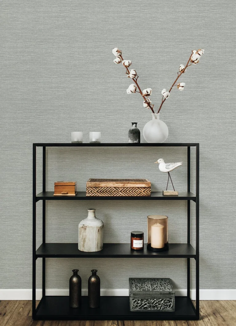 Malin Faux Grasscloth Wallpaper - Light Grey — Ảnh 3