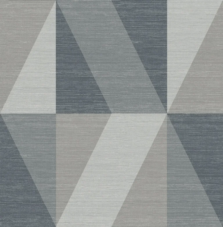 Winslow Geometric Faux Grasscloth Wallpaper - Slate — Ảnh 5