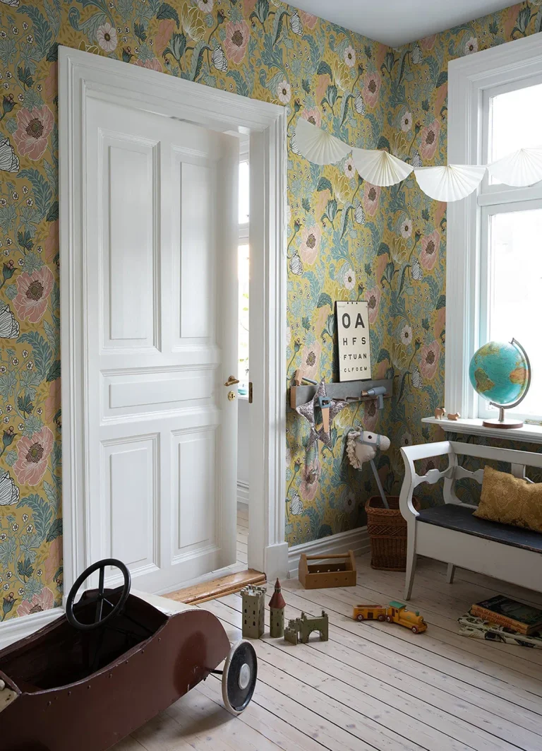 Anemone Floral Wallpaper - Mustard — Image 2