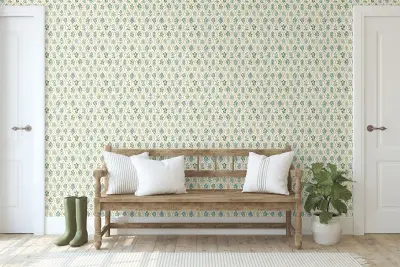 Rifle Paper Co. Hawthorne Wallpaper - Blue & Green