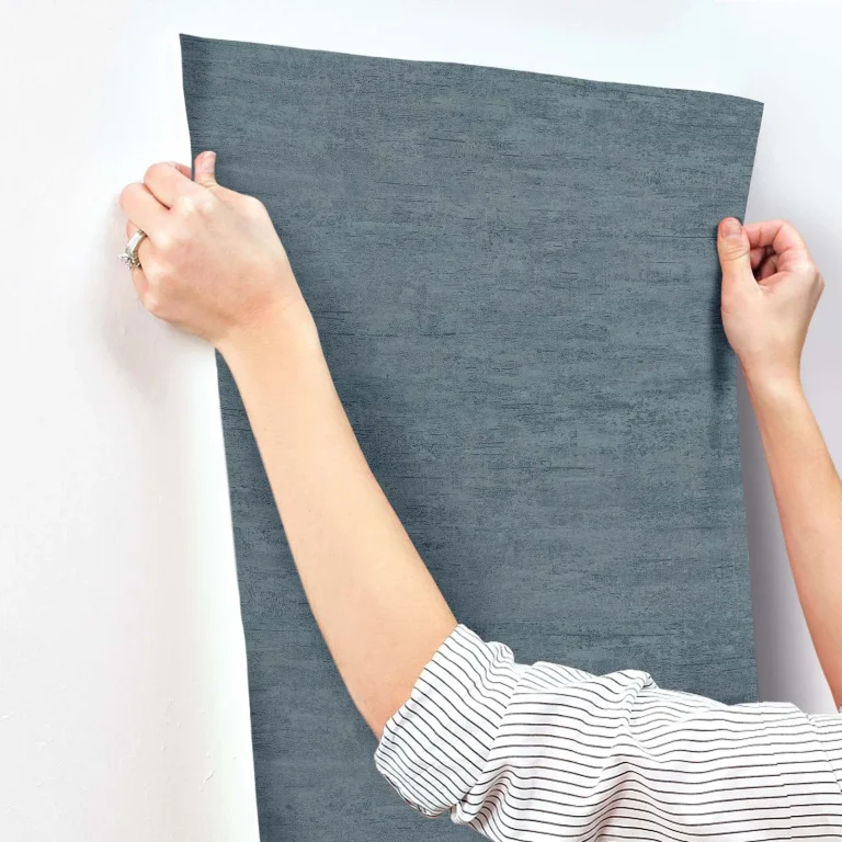 Weathered Stucco Wallpaper - Dusty Blue — Ảnh 5