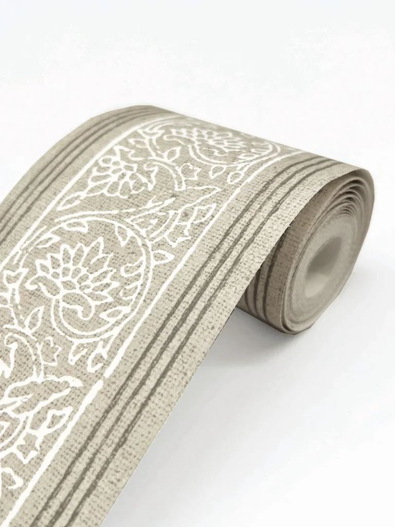 Chesapeake Carved Floral Border Trim Wallpaper Border - Taupe — Ảnh 2