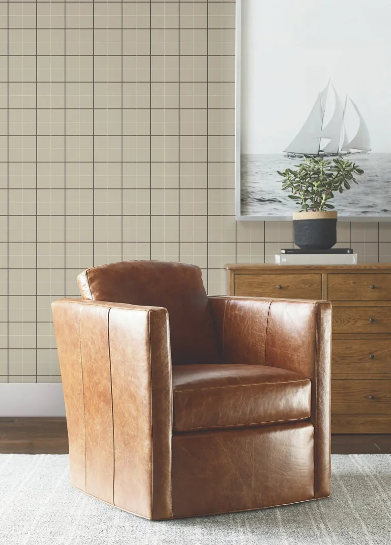 Ronald Redding Tattersall Plaid Wallpaper - Brown — Ảnh 2