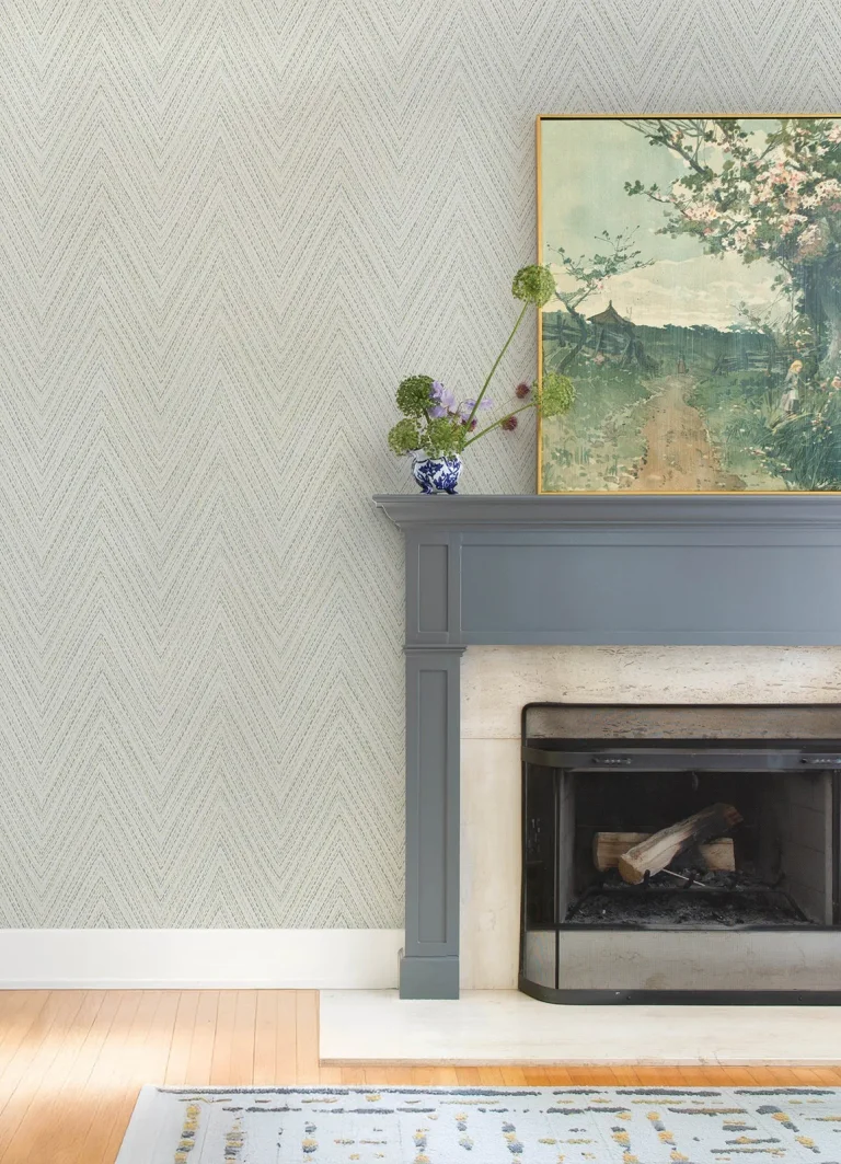 Lainey Stitched Chevron Wallpaper - Green — Ảnh 4