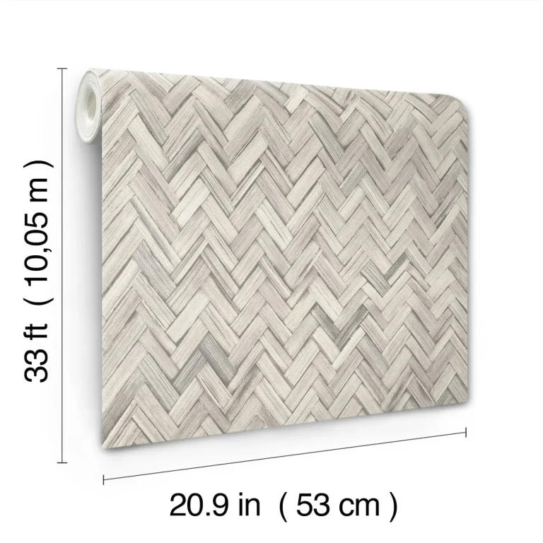 Ellery Herringbone Wallpaper - Light Grey — Ảnh 6