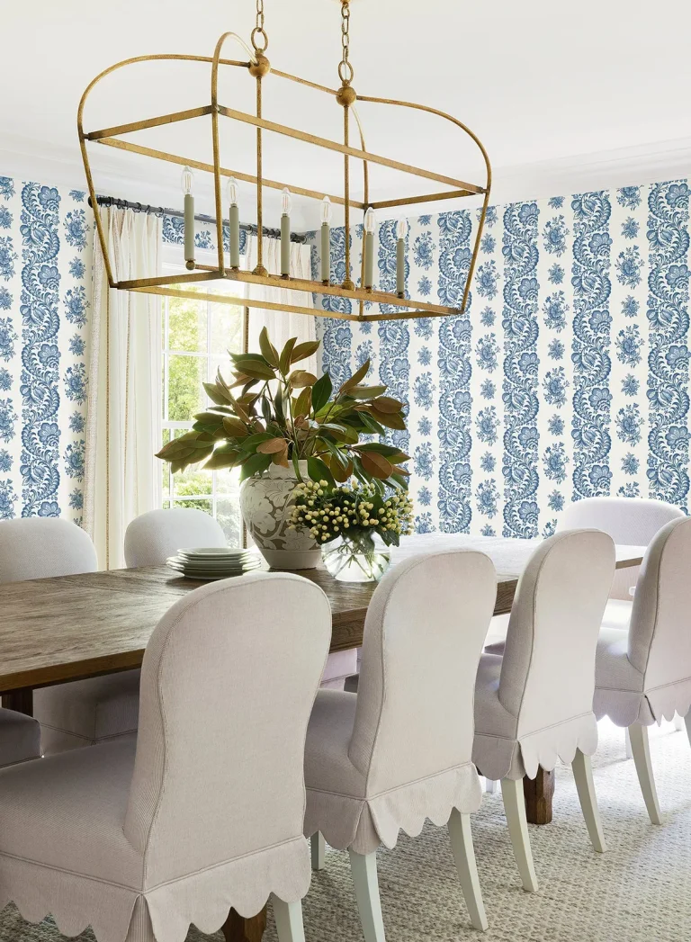 Beaumont Floral Stripe Wallpaper - Blue — Ảnh 2