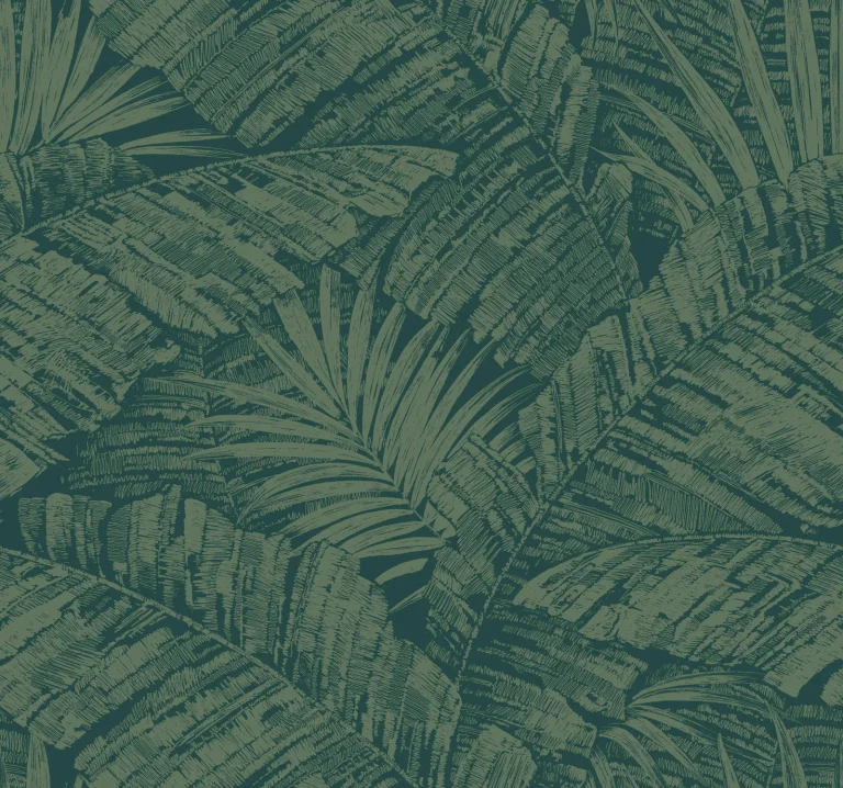 Palm Cove Toile Wallpaper - Emerald Forest — Ảnh 3