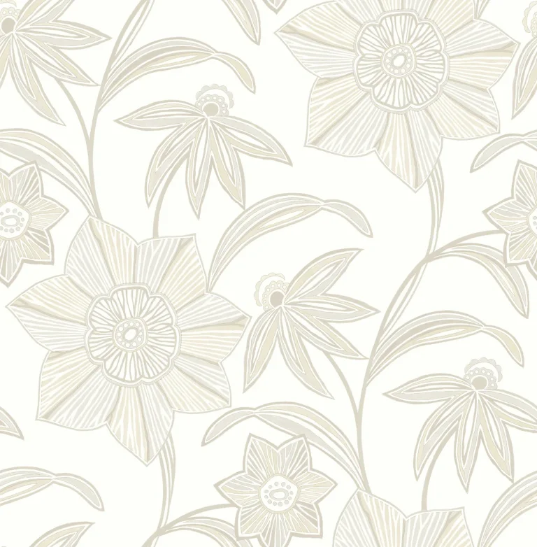 Star Flower Wallpaper - Beige — Ảnh 3