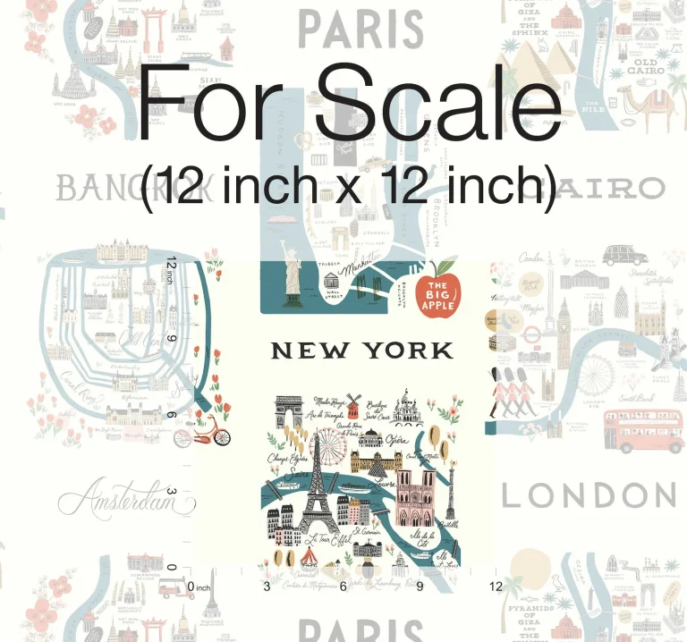 Rifle Paper Co. City Maps Peel and Stick Wallpaper - Blue & Red — Ảnh 7