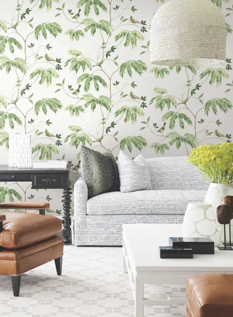 Cillian Botanical Bird Trail Wallpaper - Green — Ảnh 2