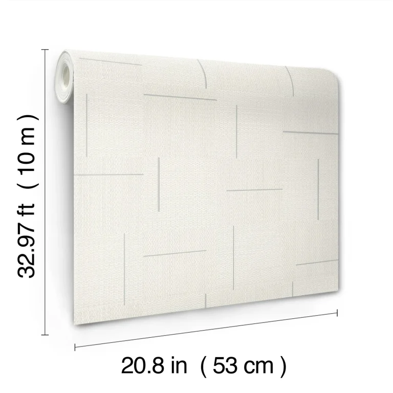 Geo Block Weave Wallpaper - Ivory — Ảnh 5