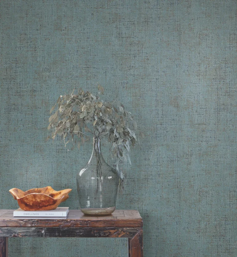 Alma Faux Weave Wallpaper - Blue — Ảnh 2