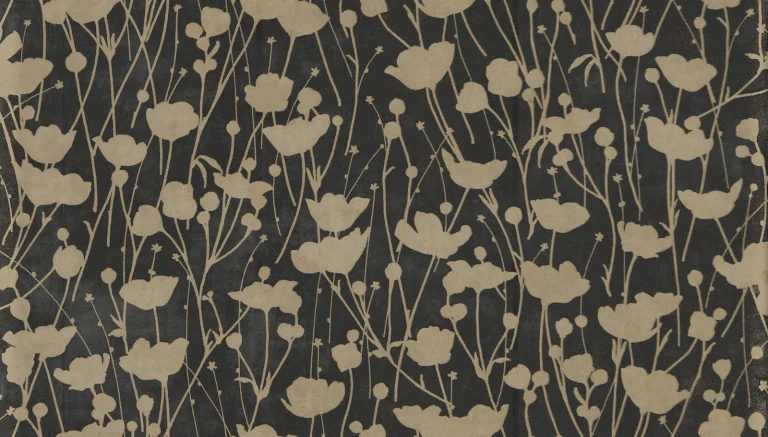 Ronald Redding Shimmering Poppies Wallpaper - Black & Gold — Ảnh 2