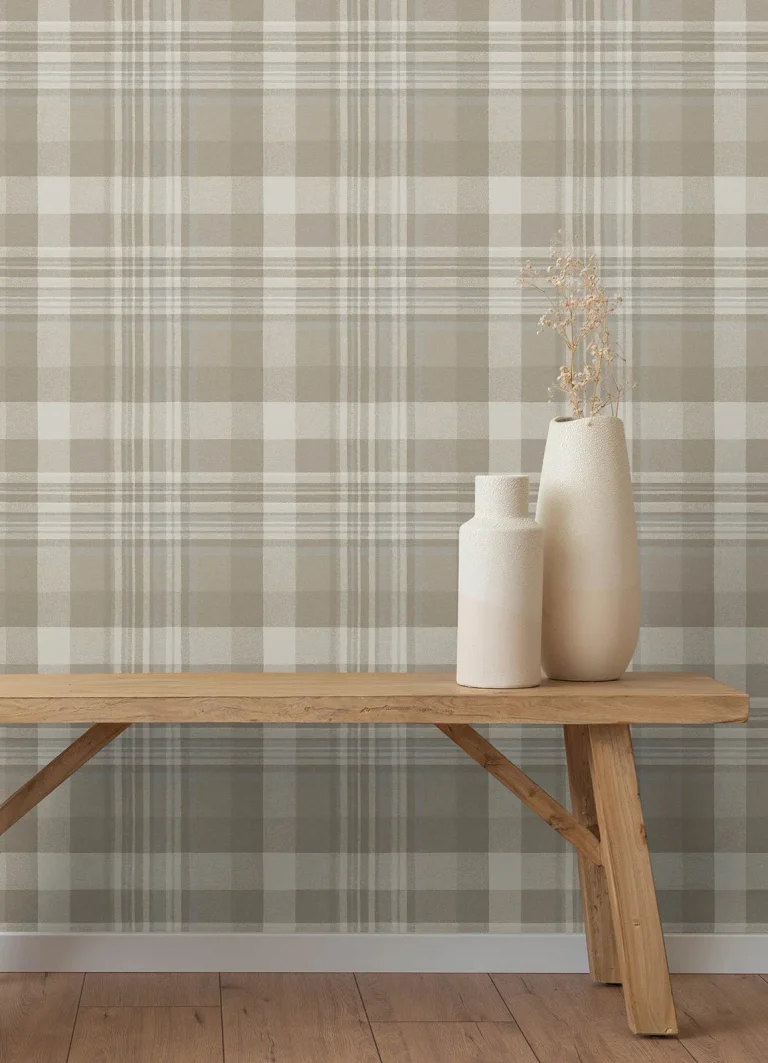 Chesapeake Dutton Plaid Flannel Wallpaper - Brown — Ảnh 2