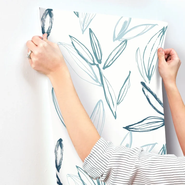 Kenia Leaf Toss Wallpaper - Blue/Green — Ảnh 7