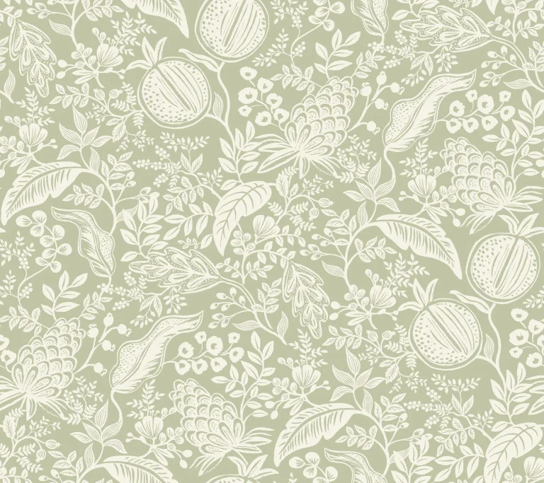Rifle Paper Co. Pomegranate Peel and Stick Wallpaper - Pistachio — Ảnh 2