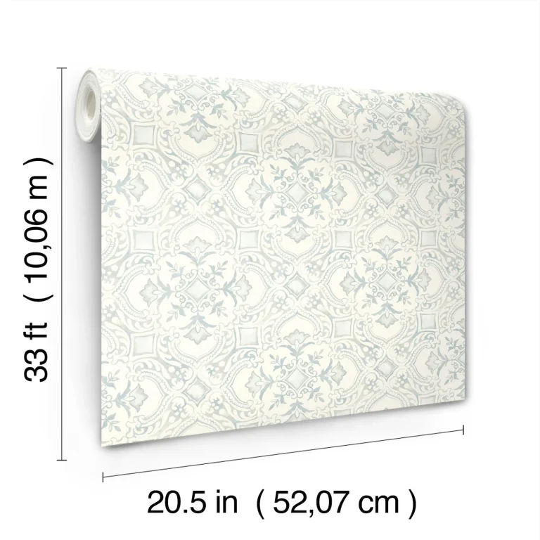 Chesapeake Marjoram Floral Tile Wallpaper - Light Blue — Ảnh 2