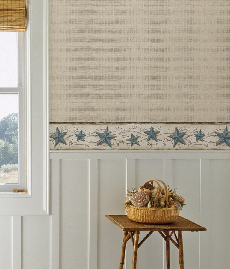 Chesapeake Heritage Tin Star Wallpaper Border - Blue — Image 2