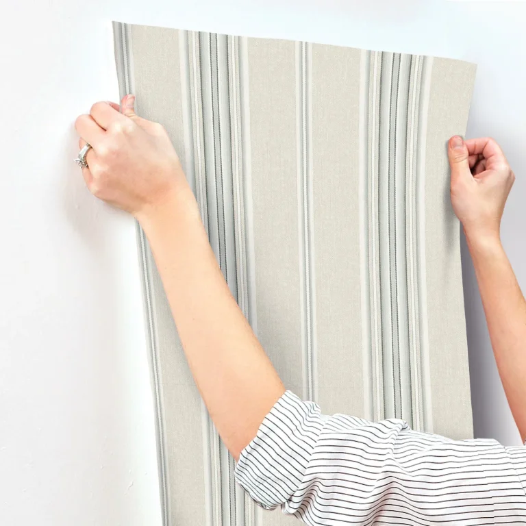 Chesapeake Calvados Linen Stripe Wallpaper - Turquoise — Ảnh 2