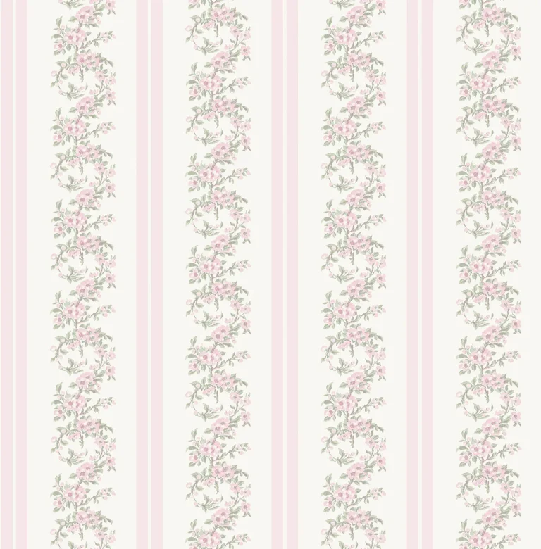 LoveShackFancy Marigold Wreath Floral Stripe Wallpaper - Pastel — Ảnh 2