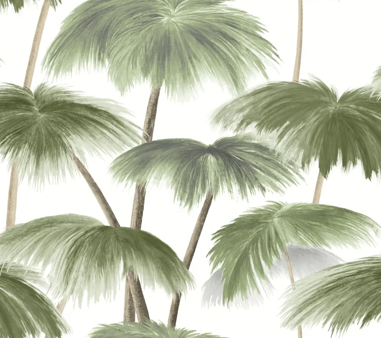 Plein Air Palms Wallpaper - Green — Ảnh 3