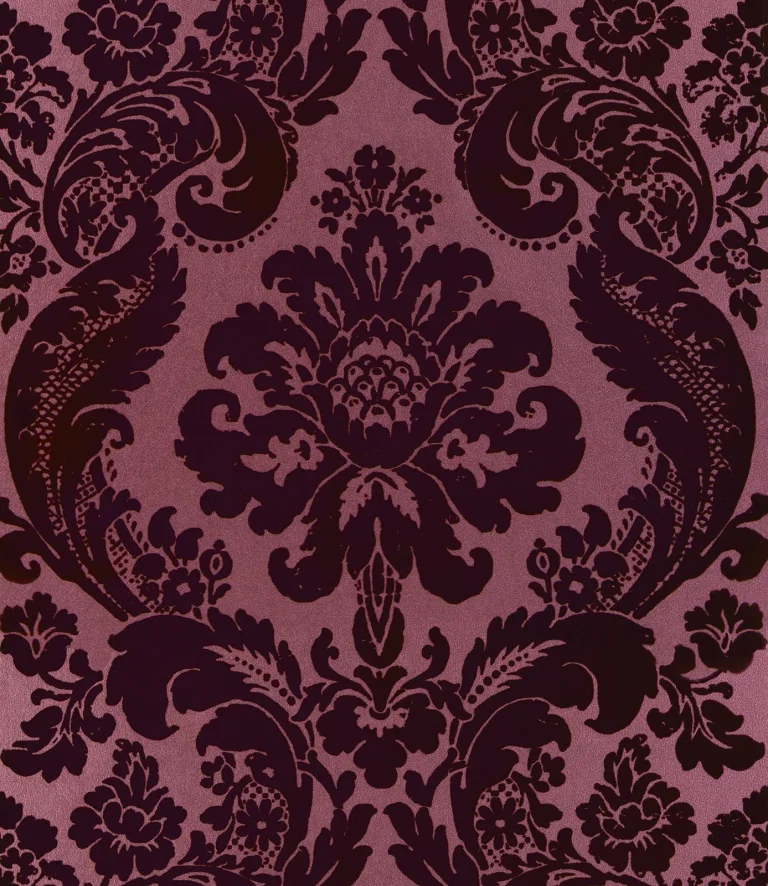 Shadow Flocked Damask Wallpaper - Magenta — Ảnh 3