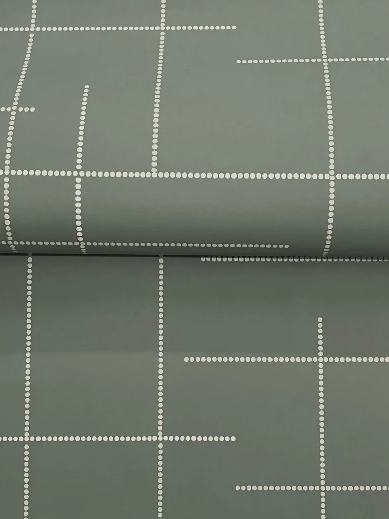 Wylie Dotted Gridlines Wallpaper - Moss — Image 7