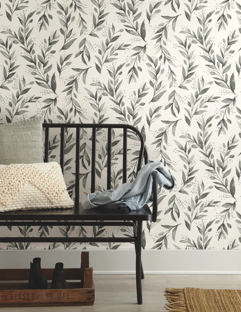 Magnolia Home Olive Branch Peel And Stick Wallpaper - Charcoal — Image 5