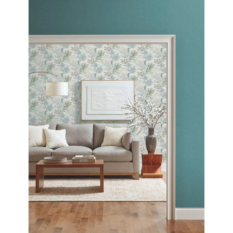 Handpainted Songbird Wallpaper - Turquiose — Ảnh 3