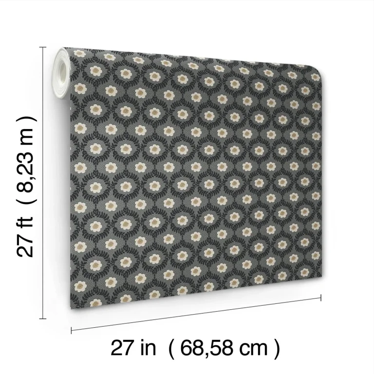Rifle Paper Co. Emma Wallpaper - Black — Ảnh 7