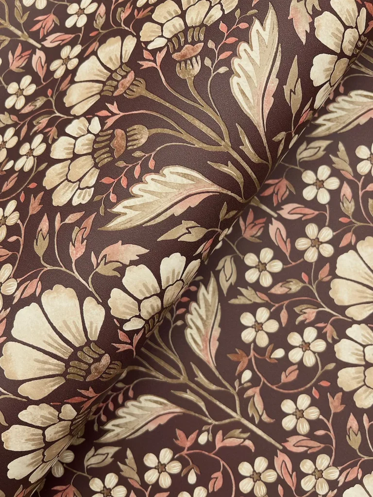 Chesapeake Edith Floral Damask Wallpaper - Burgundy — Ảnh 5