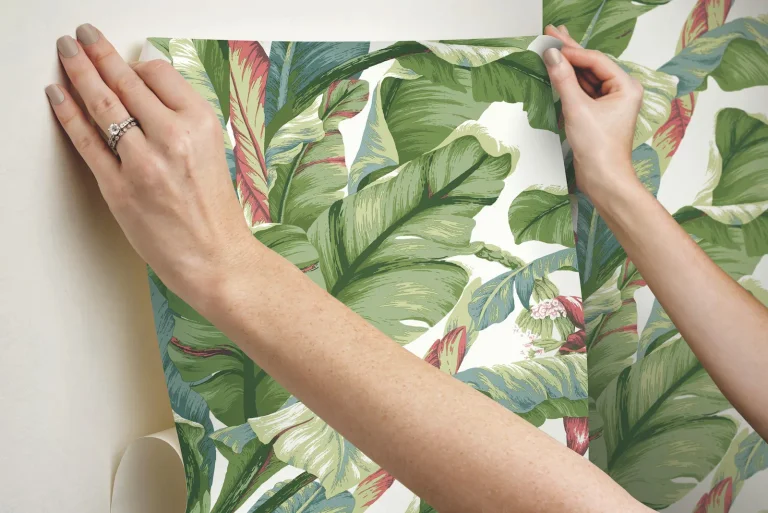 Banana Leaf Peel and Stick Wallpaper - White/Green — Ảnh 8