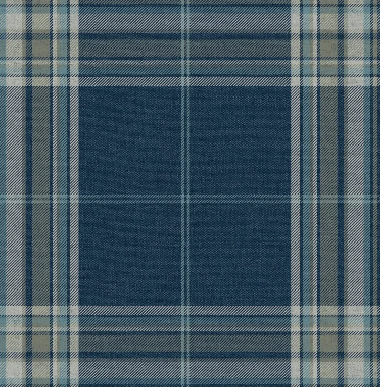 Westley Plaid Wallpaper - Navy — Ảnh 6