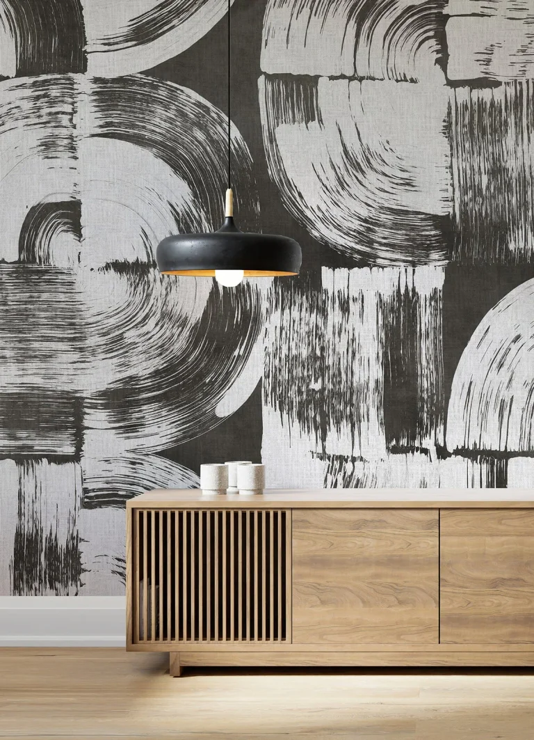 Brushstrokes Wall Mural - Charcoal — Image 8