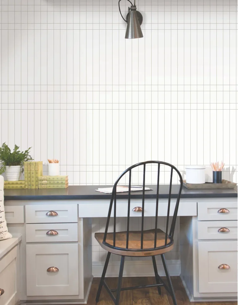 Magnolia Home Linear Gridwork Wallpaper - Linen on White — Ảnh 3