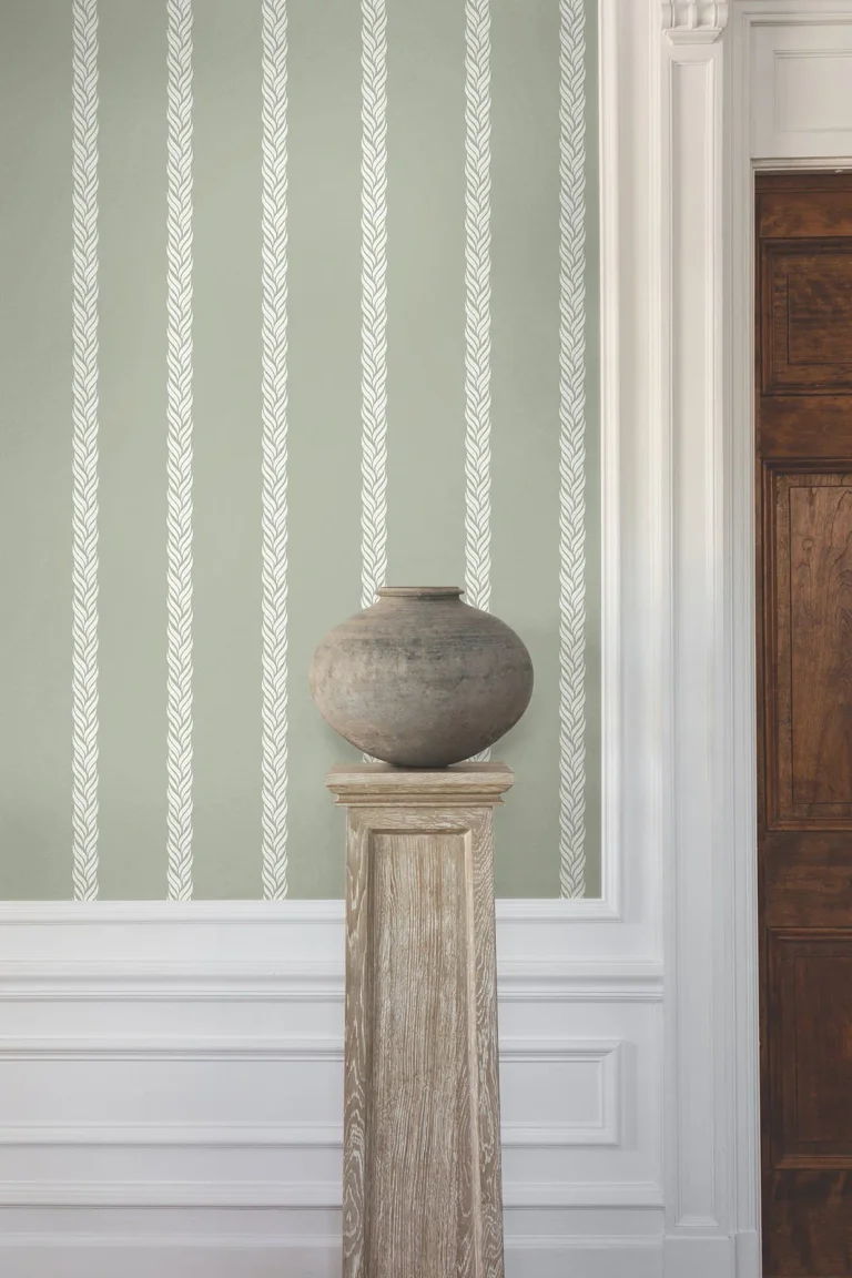 Ronald Redding Braided Stripe Wallpaper - Green — Image 3