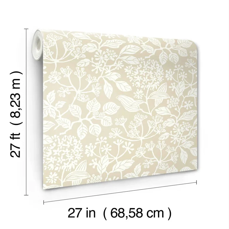 Rowen Botanical Wallpaper - Beige — Image 3
