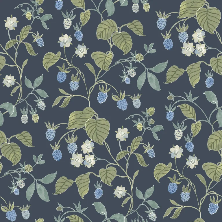 Chesapeake Mercy Berry Vines Wallpaper - Navy — Ảnh 5