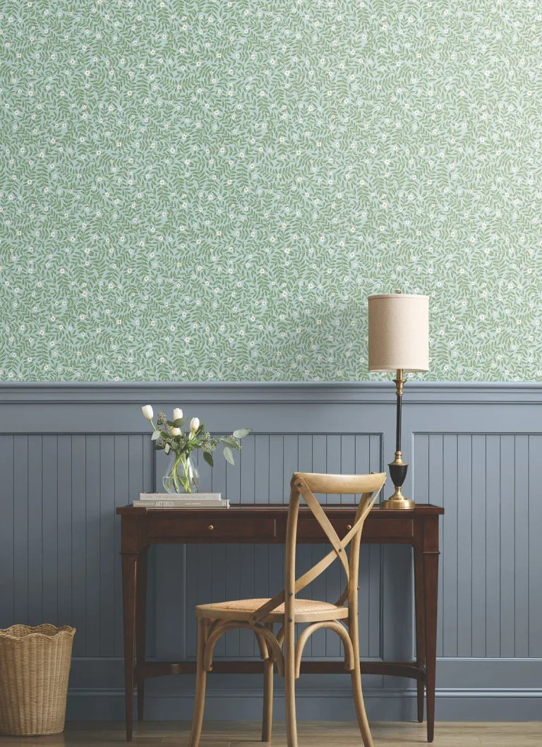 Rifle Paper Co. Elodie Petite Floral Peel and Stick Wallpaper - Light Blue