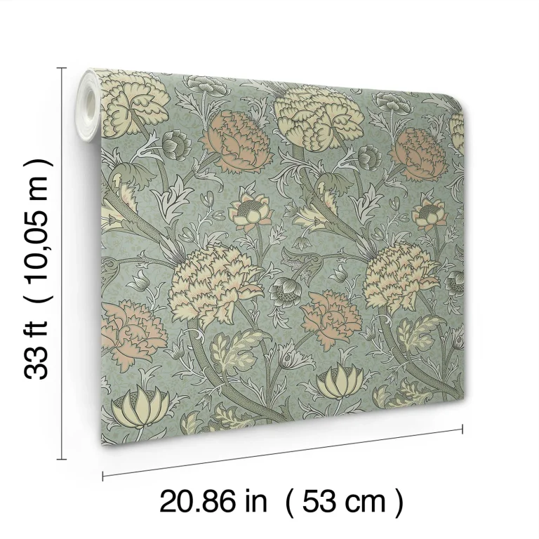 Cray Floral Trail Wallpaper - Light Blue — Ảnh 3