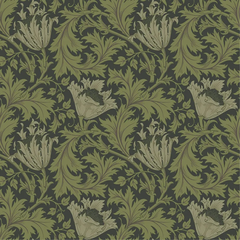 Anemone Floral Trail Wallpaper - Dark Green — Ảnh 3