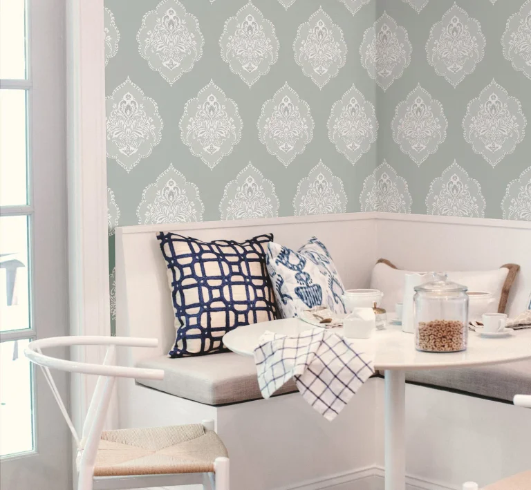 Signet Medallion Damask Wallpaper - Green — Ảnh 3