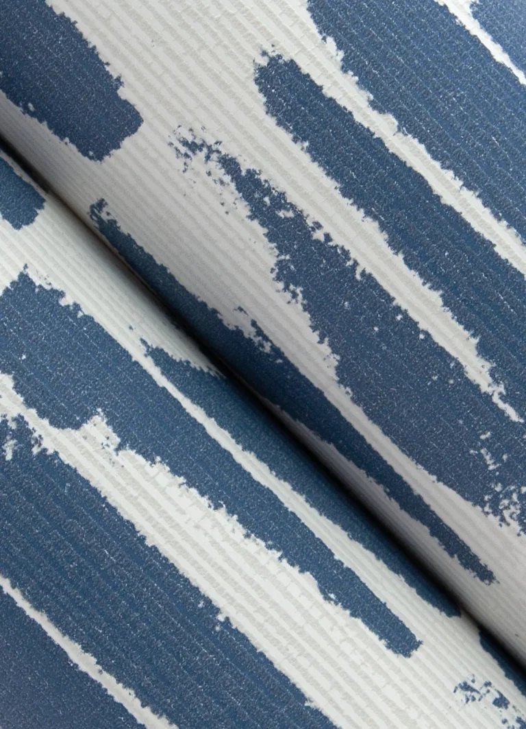 Myrtle Abstract Stripe Wallpaper - Indigo — Image 4